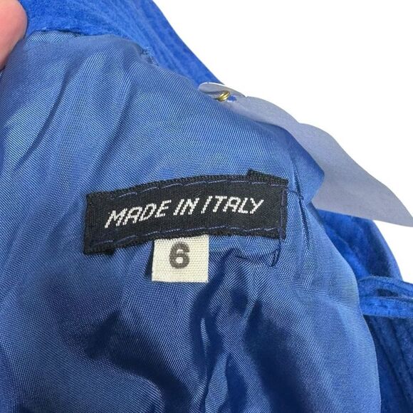 |VTG| 70’S Suede Blue Maxi Skirt w/ Side Buttons - Picture 7 of 9